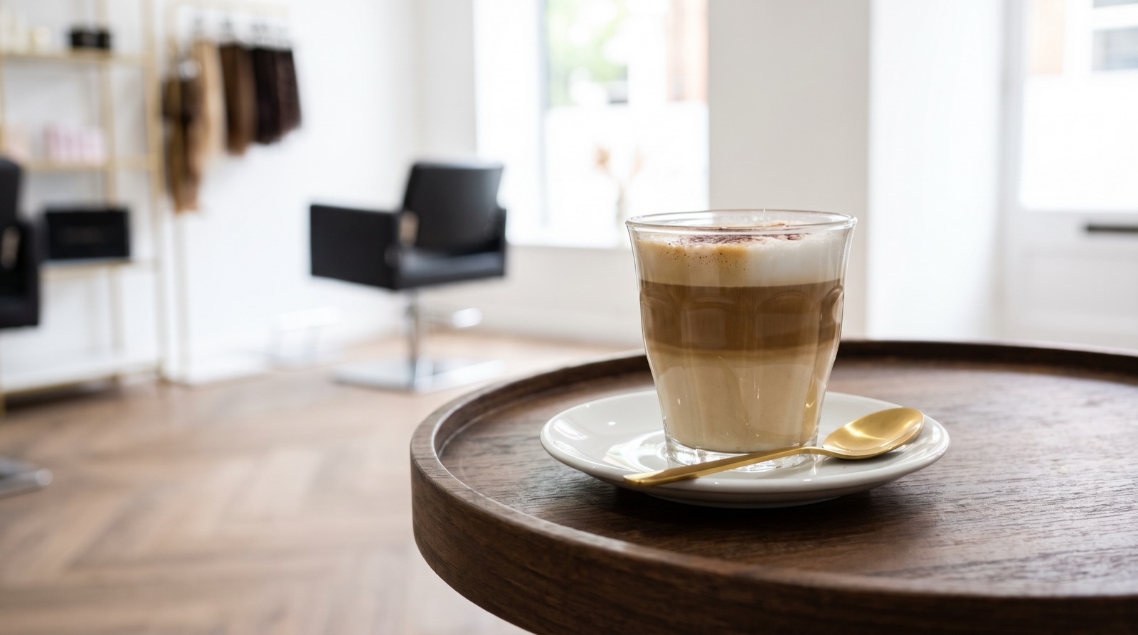 Koffie tijdens je bezoek aan kapsalon Senna’s Hair Lounge in Baarn